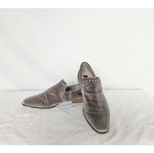 STEVEN by Steve Madden grey silver velvet loafers